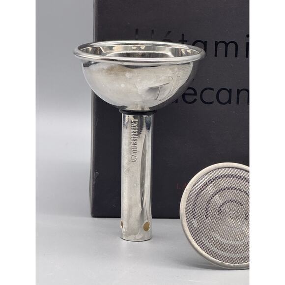 L'Atelier Du Vin Silver Plate French Wine Funnel Filter L'etamine a Decanter Box - Picture 4 of 12